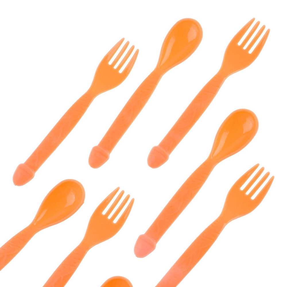 Набор пластиковых столовых приборов «Всё в твоих руках» (Цвет: бежевый)