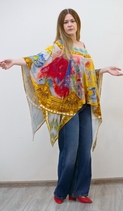 Накидка-пончо "Фантазии Марка Шагала"