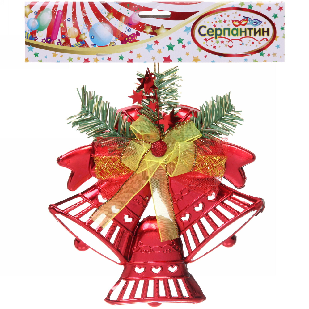 Украшение новогоднее «Звонкое трио» 17,5*20 см, Красный