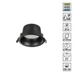 359554 WIR NT25 000 черный Светильник встраиваемый с переключателем цв. температуры IP44 LED 20W 220-240V 3000К\4000К\6000К CLARA