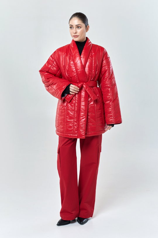 Пуховик - Кимоно укороченный