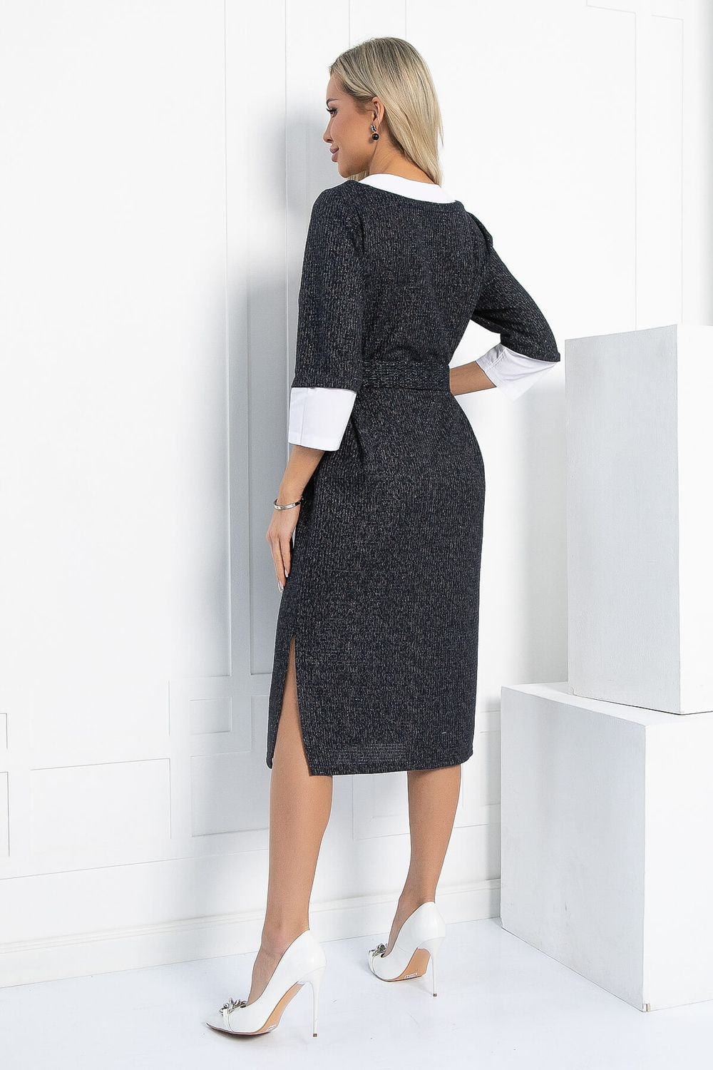 Платье Нежный акцент (черно-белое) П12829-18М LT Collection