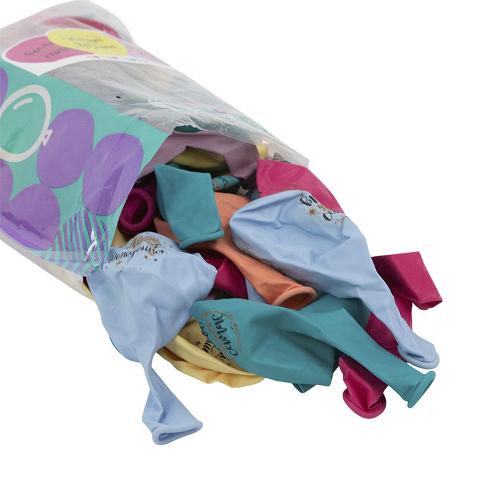 Шар 12" СДР Вдохновение, Ассорти Пастель Deco 10 шт