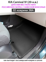 Автомобильные коврики ЭВА для KIA Carnival IV (20-н.в.) для 8-ми местного авто, Российская сборка