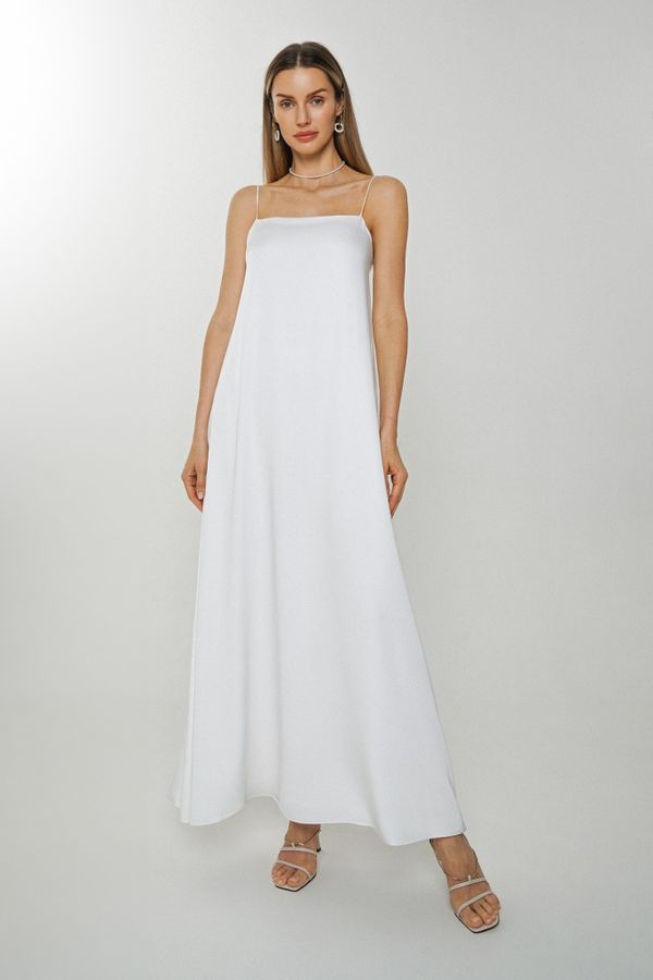 Платье-комбинация А-силуэта AD044 белое - фото 1