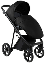 Детская коляска Roan Sol Vintage Leather 2.0 3 в 1 с автокреслом Pituso Baesa Pro Black,Beige Canopy SL/10/L Black/Black/руч.Черный