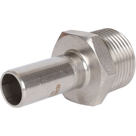 Вставка пресс Rommer 18x1/2" НР с наружной резьбой из нержавеющей стали (RSS-0024-001812)