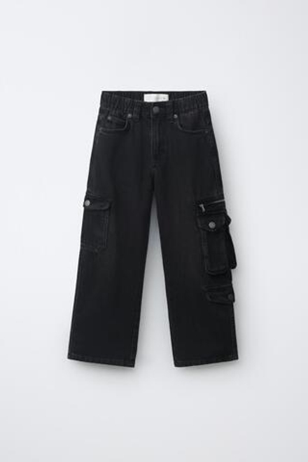 ZARA ДЖИНСЫ МУЛЬТИКАРГО, ЧЕРНЫЙ