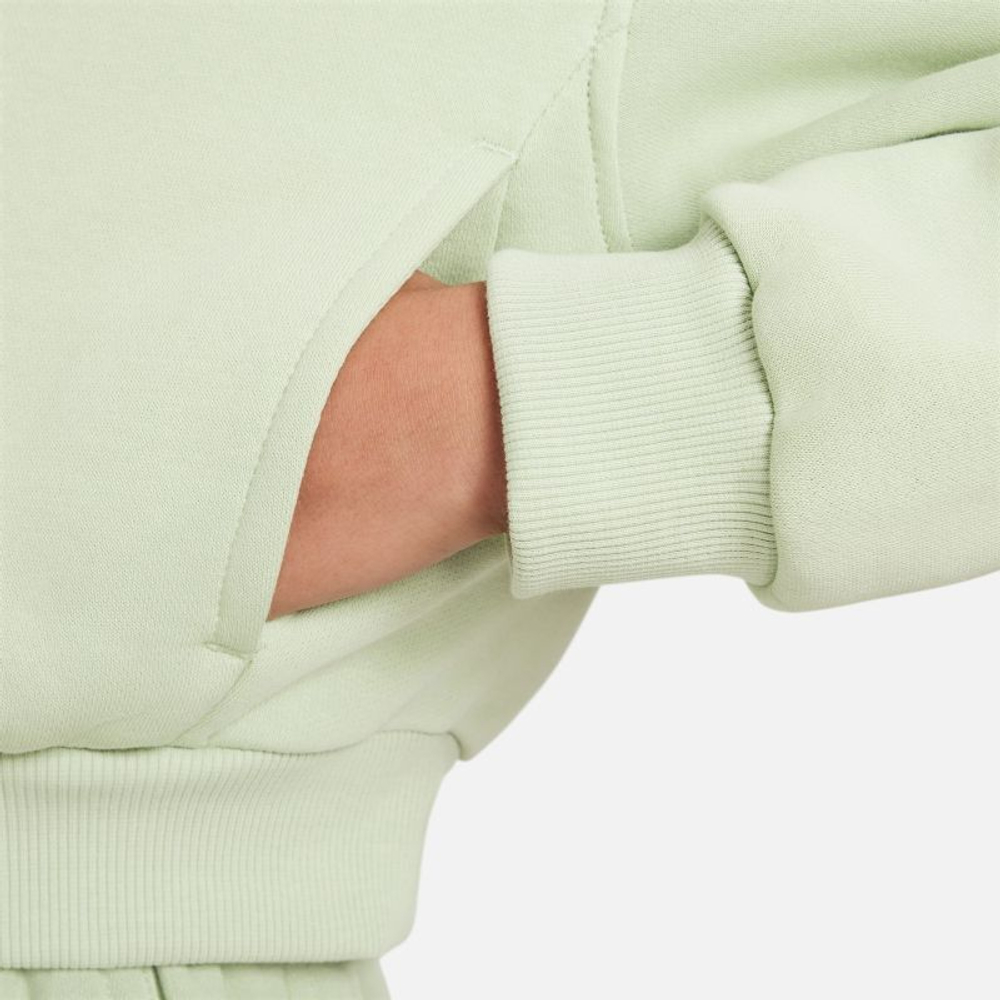 Кофта для девочки теннисная  Nike Sportswear Club Fleece Crop Hoodie - honeydew/white