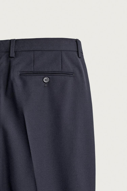 ZARA КОСТЮМНЫЕ БРЮКИ ИЗ 100% ШЕРСТИ, МОРСКОЙ СИНИЙ