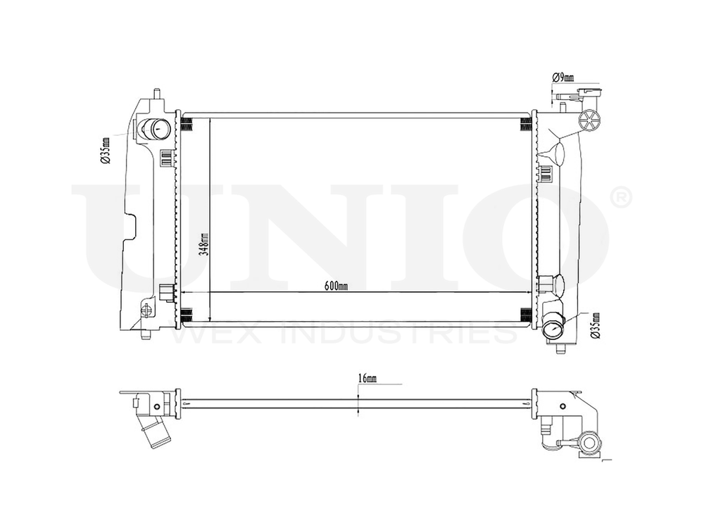 Радиатор охлаждения двигателя UNIO RAD-10022