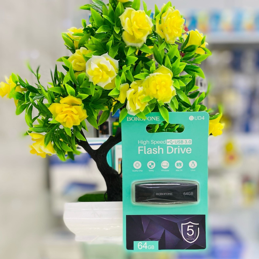 USB Флешка 64GB Borofone BUD4, USB 3.0, черная