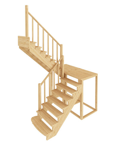 Лестница на второй этаж К-104м Левая