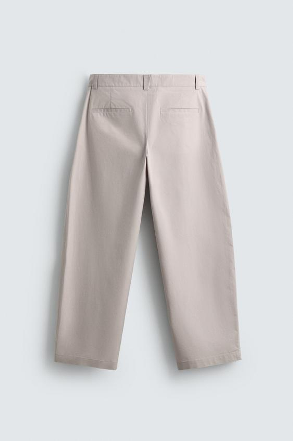 ZARA БРЮКИ STRAIGHT FIT ИЗ ПОПЛИНА СО СКЛАДКАМИ, ЖЕМЧУЖНЫЙ/БЕЖЕВЫЙ