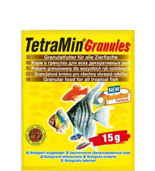 Корм для рыб TetraMin Granules Sachet, гранулы д/рыб (пакет) 15 гр.