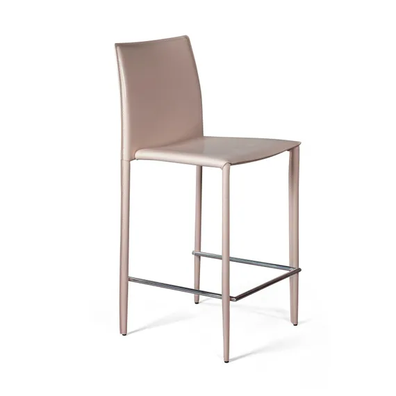 Стул полубарный Rolf, кожа капучино