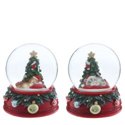 GAEM Фигурка декоративная "Ёлка" в стекл шаре, D 6.5 см, L6,5 W7,5 H8 см, 2в.