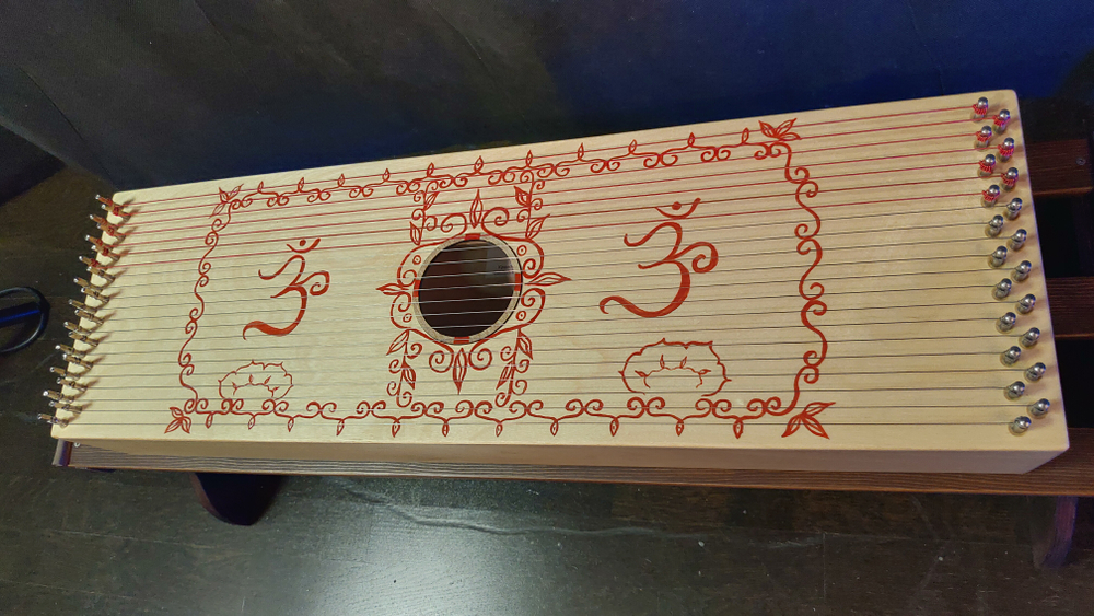 Монохорд 21 струна светлый с росписью