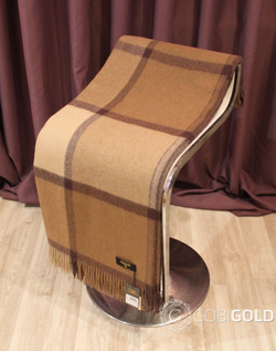 Плед из 100% верблюжьей шерсти 150x200 см. (ERDENET) - камел-бежевый