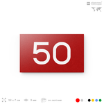 Табличка с номером 50 на дверь квартиры, для офиса, кабинета, аудитории, склада, красная 120х70 мм, Айдентика Технолоджи