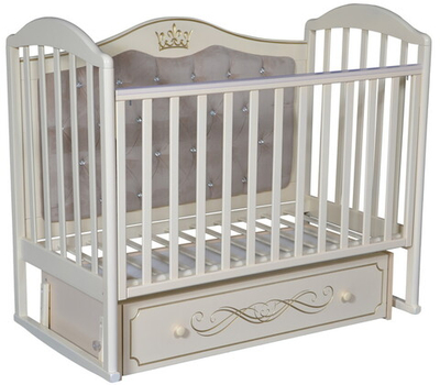 Детская кроватка ByTwinz Gabriella 4 универсальный маятник,мягкая стенка слоновая кость