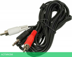 Кабель Ningbo 2xRCA "тюльпан" - 3.5mm Jack(m-m) 3m стерео черный (JAAC010-3)