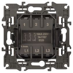 Выключатель ЭРА Elegance 14-1107-04 тройной 10АХ-250В IP20 шампань