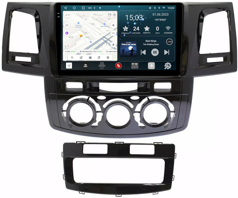 Магнитола для Toyota HiLux 2011-2015 - RedPower 269 Android 10, QLED+2K, ТОП процессор, 6Гб+128Гб, CarPlay, SIM-слот