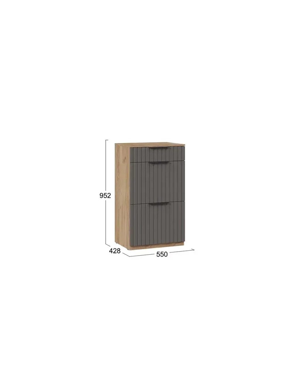 Прихожая с зеркалом Дуб Крафт золотой 190х43х226