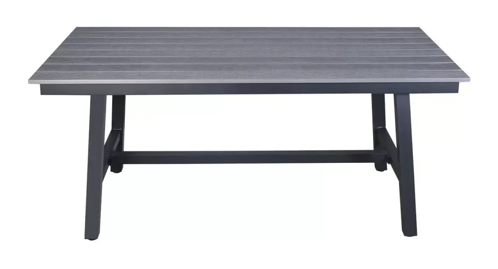 "Сан Ремо" стол обеденный из ДПК, каркас алюминиевый темно-серый