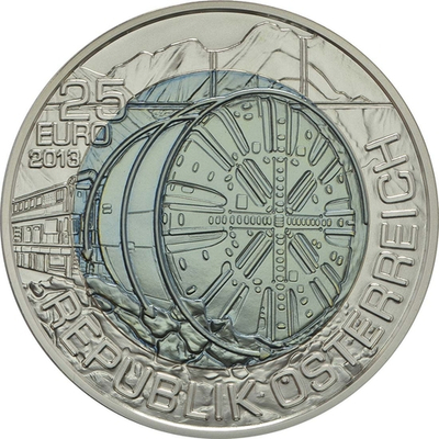 АВСТРИЯ, 2013, 25 ЕВРО [БИМЕТАЛЛ: СЕРЕБРО + НИОБИЙ]