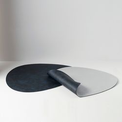 Набор из 4-х двухсторонних сервировочных салфеток Drop, 33х41 см, синий/светло-серый