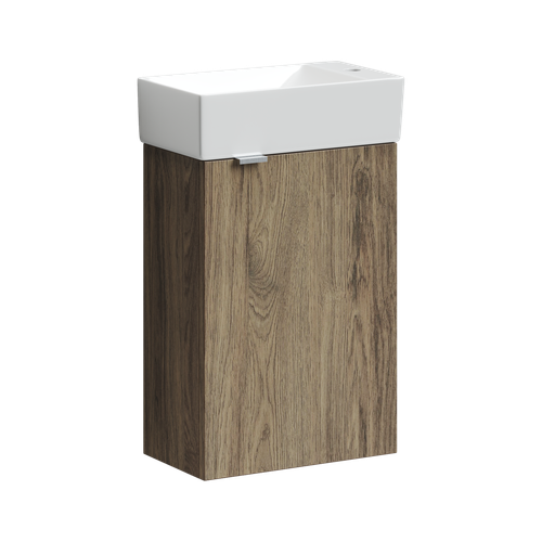 Тумба с раковиной Sancos Mini, 35.5 см., ламинат коричневый, MN35ECHR