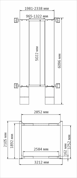 А455H Подъемник четырехстоечный, 5.5 тонн, для слесарных работ