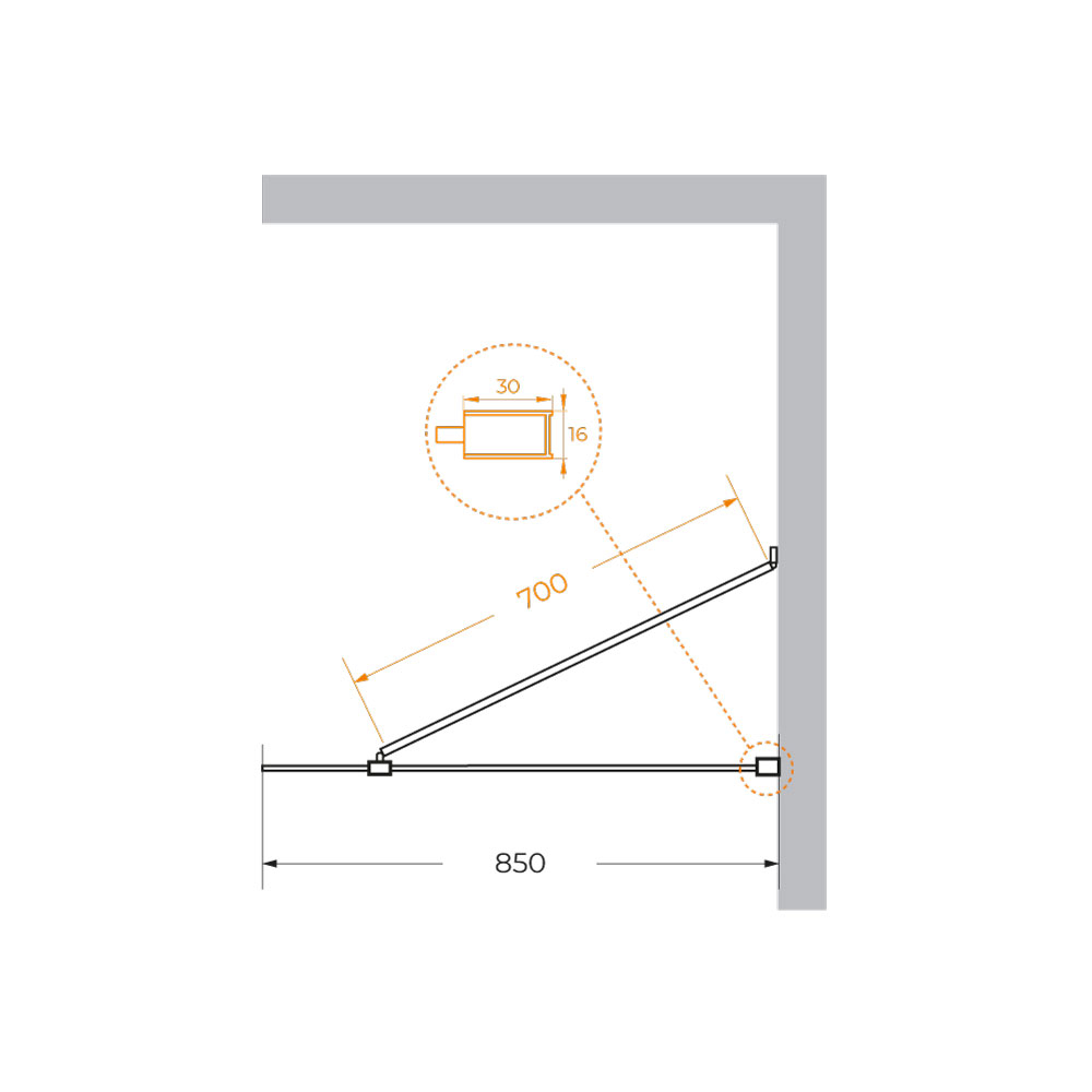 Душевая перегородка Cezares LIBERTA-L-1-TB-85-C-NERO