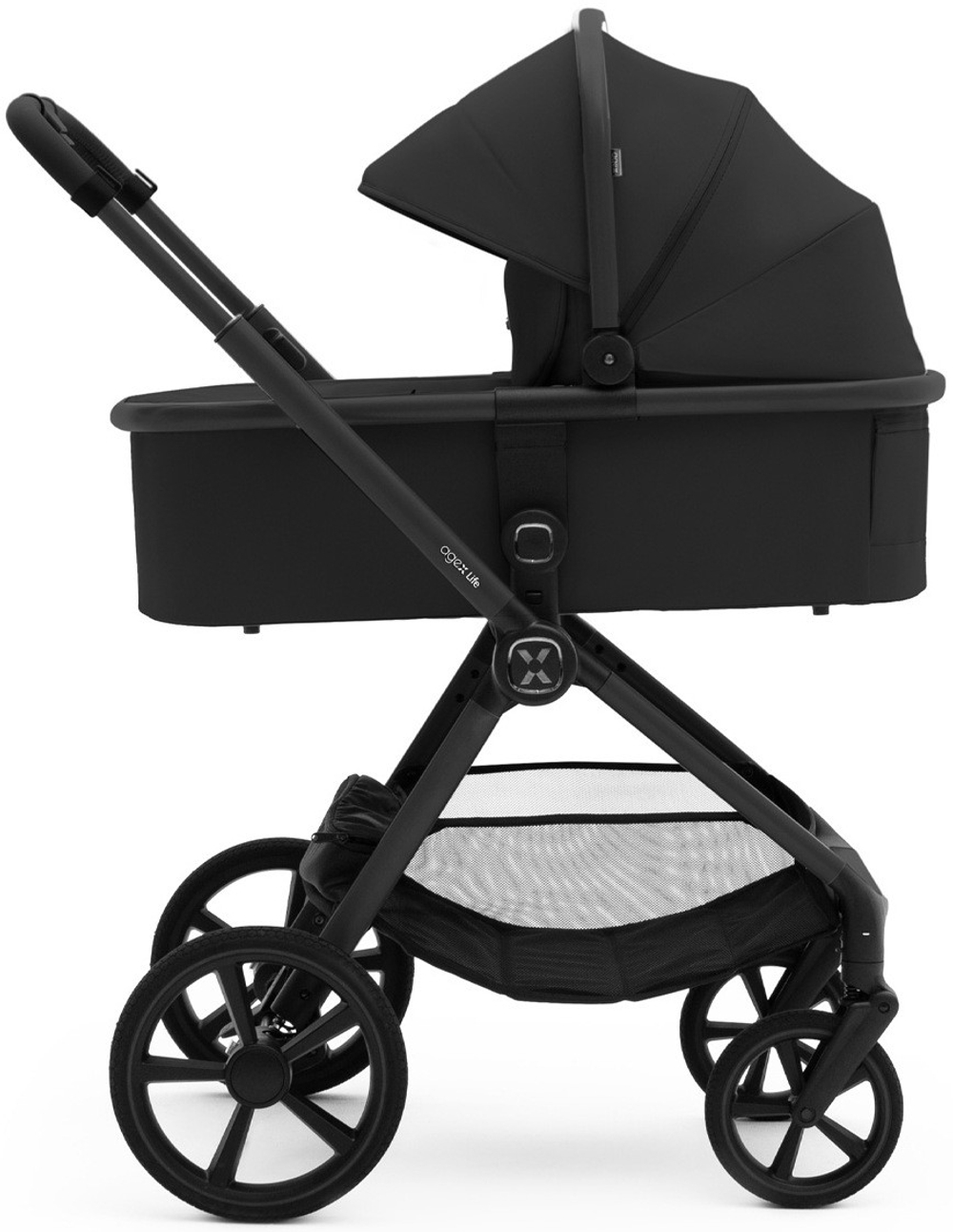 Коляска Agex Life 3 в 1 матовая рама с автокреслом i-Safe Grey ALB583 Black (Черный)