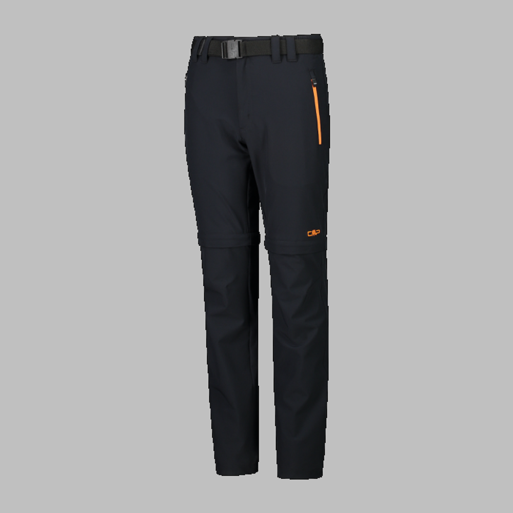 Брюки детские CMP KID G ZIP OFF PANT, артикул 3T51644 , цвет ANTRACITE-FLASH ORANGE (09UE)