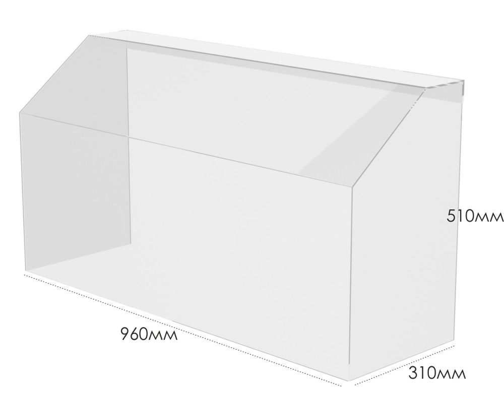 Защита гриля 960х310х510 мм, акрил 4мм прозр