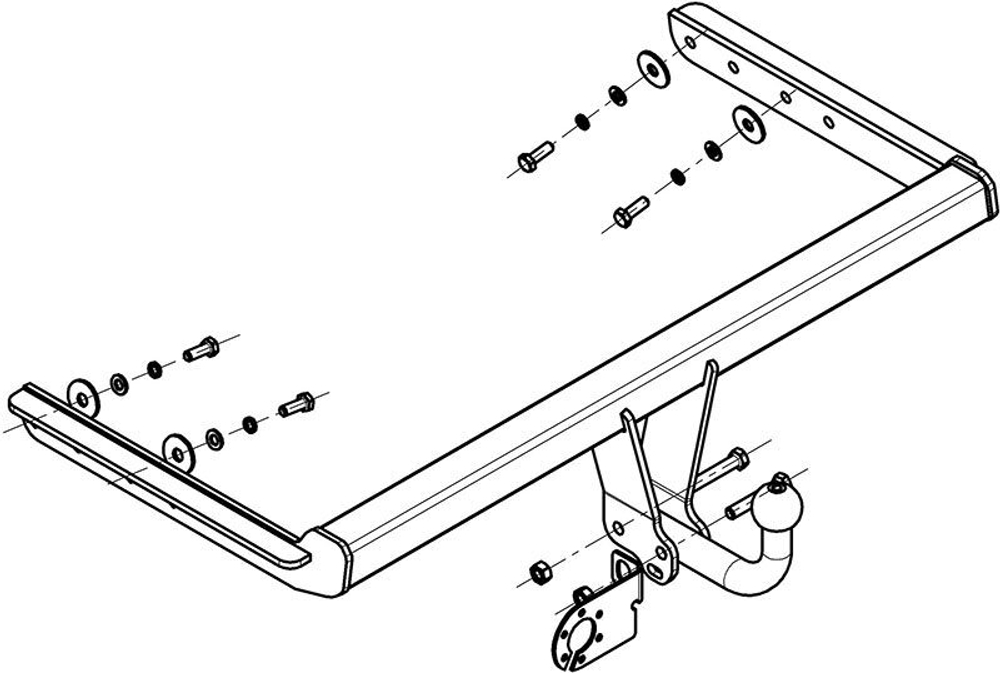 Фаркоп для Ford Focus (1998-2005) (без электрики) (паспорт и сертификат) AvtoS.FD02