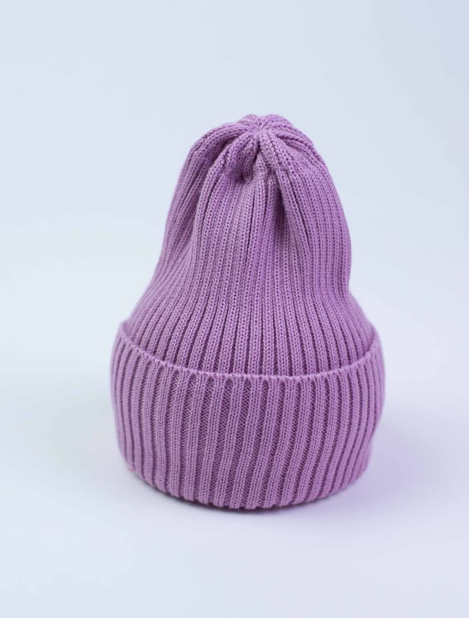 Шапка вязаная-резинка весенняя/осенняя КЭП(Лаванда)