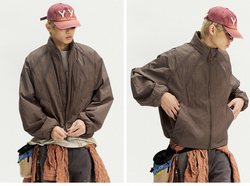 Ветровка Nothomme Monterest Outdoor Water-Repellent Reflective Print Loose Fit Stand Collar Hidden Hood Jacket