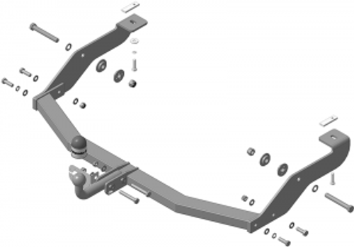 Фаркоп Motodor Lifan Myway, 2017-н.в (оцинкованный шар) (90005)(паспорт и сертификат в комплекте)(без электрики) 94701-A