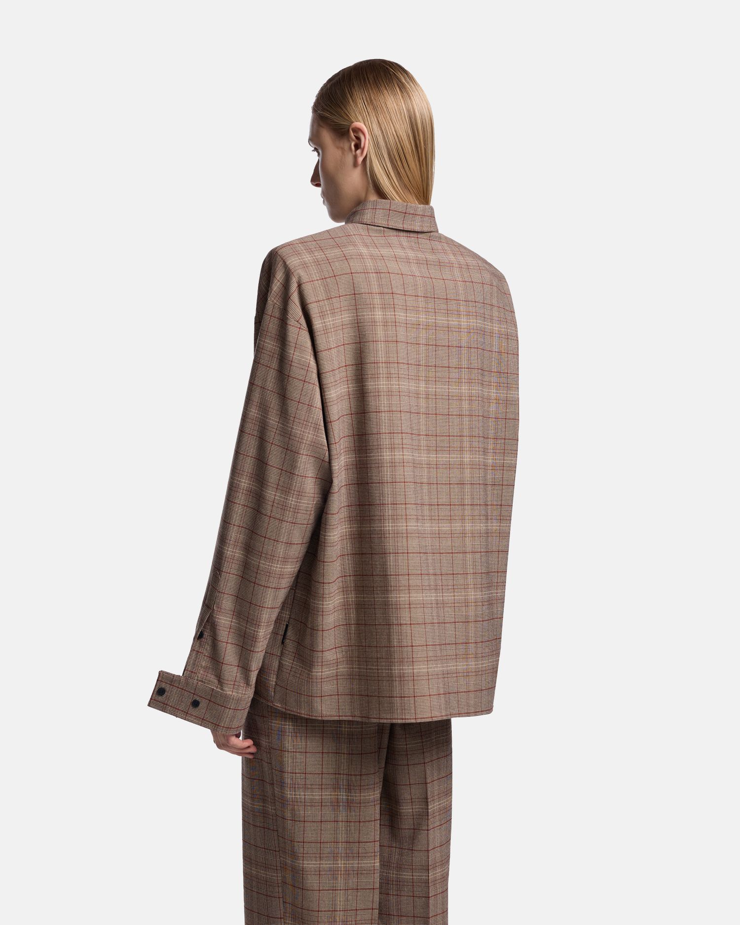 РУБАШКА-КЕЙП ИЗ КОСТЮМНОЙ ТКАНИ