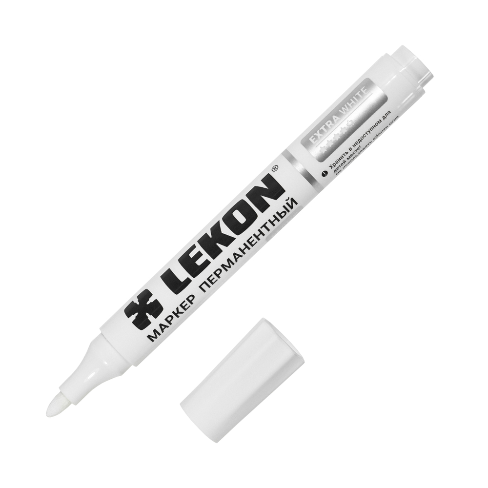 Маркер перманентный 3мм Белый LEKON EХTRA WHITE 012393