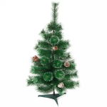 Ёлка «Снегурочка» 90 см, леска с шишками и серебряным инеем (45 веток)