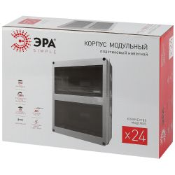 Корпус пластиковый навесной ЭРА SIMPLE КМПн-24 IP65 серый