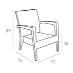 Комплект пластиковой плетеной мебели Siesta Contract Miami Lounge Set-2, антрацит