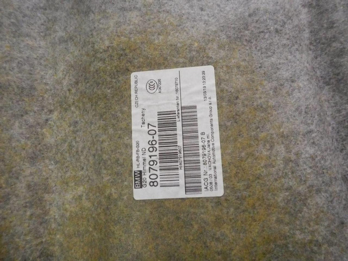 Обшивка потолка BMW 3er G20 (2018-н.в.)