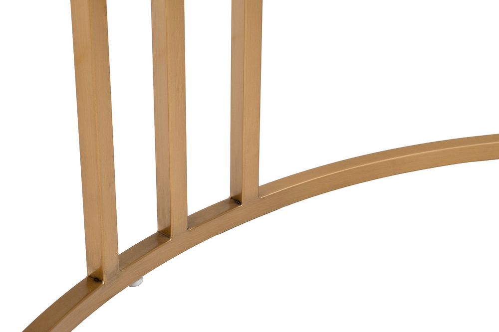 Стол журнальный с пуфом и стеклянной столешницей 47x84см Garda Decor бежевый/золото