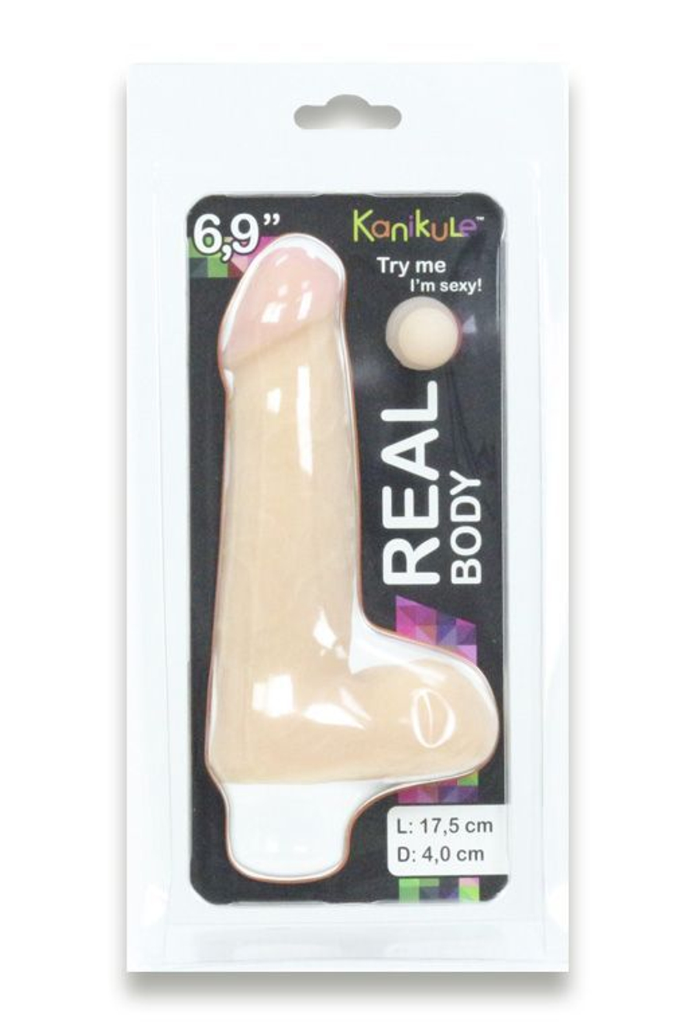 Насадка на пояс Harness с мошонкой Real body - 17,5 см.